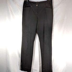 White House Black Market Black Button Front And Button Ankle Slim Legs Size 4